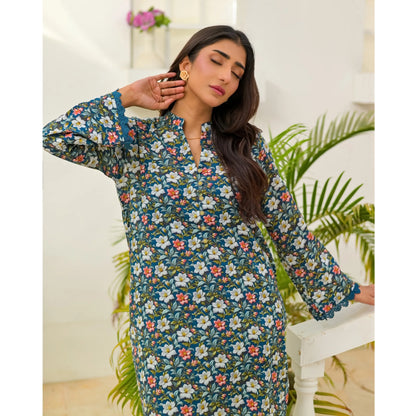 UA-248 Printed Lawn 2 Piece Co-Ord Set | Soft Breathable Summer Outfit | Casual Matching Shirt & Trouser Set by Umnaa