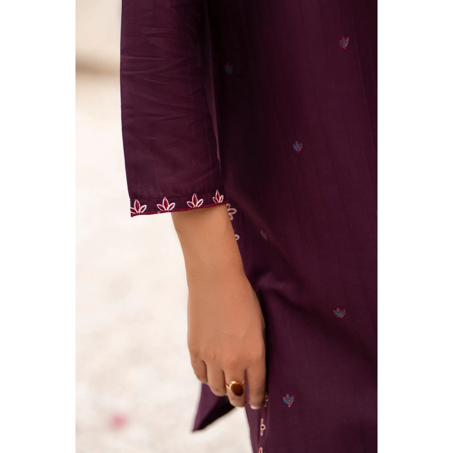 UA-257 Embroidered Cambric Cotton Co-Ord Set | Ready to Wear | Asian Clothes