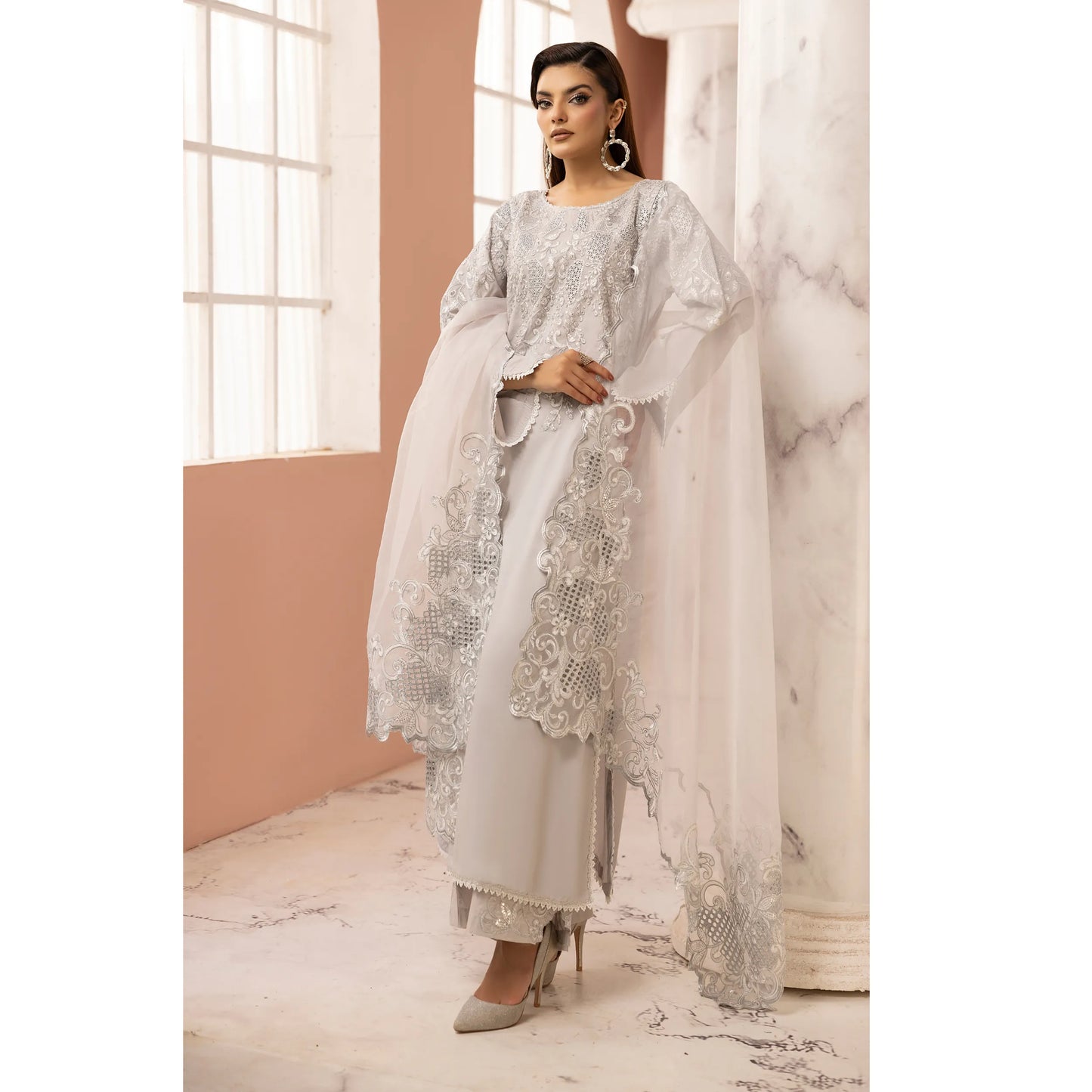 UMS-68 Florence Embroidered Visocse 3 pc Collection | Simrans