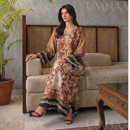 UA-284 Printed Shamooz Silk Printed Kaftan Style Co-Ord Set| Umnaa