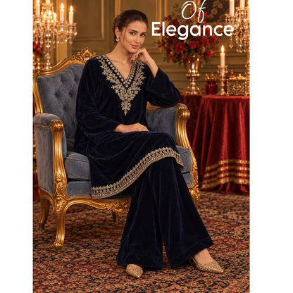 RA-42 Mehr-e-Noor Luxury Velvet Co-Ords | Raniya.h