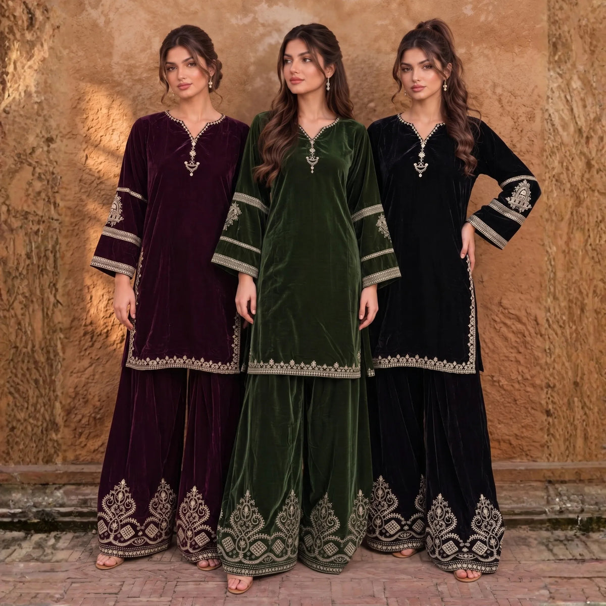 UA-315 Embroidered Farshi Shalwar Cord Set | Umnaa