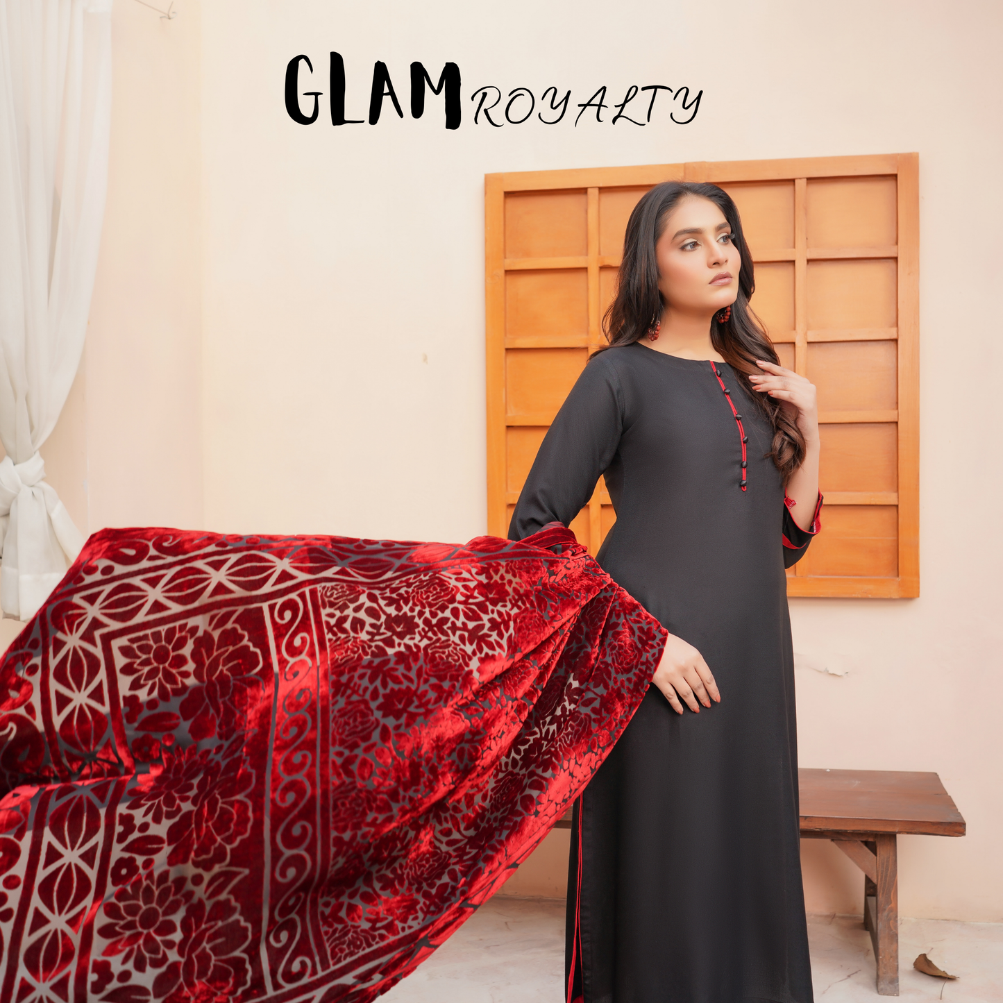 UMS-54 "Venus" by Simrans Palachi Shawl Linen Shalwar kammez Winter Collection