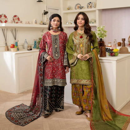 "Gulmahar" Embroidered Lawn Farshi Shalwar Collection by karma Collection
