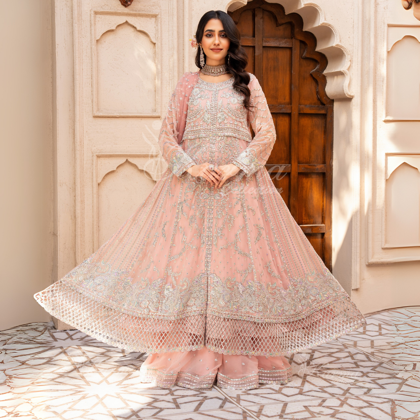 Luxury Embroidered Chiffon Party wear dress  | Wedding Collection | karma Collection | UMKC01201