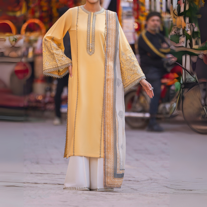 UCA-15 3 Pc Embroidered Cambric Cotton Ready to Wear Eid Collection by Casuallite