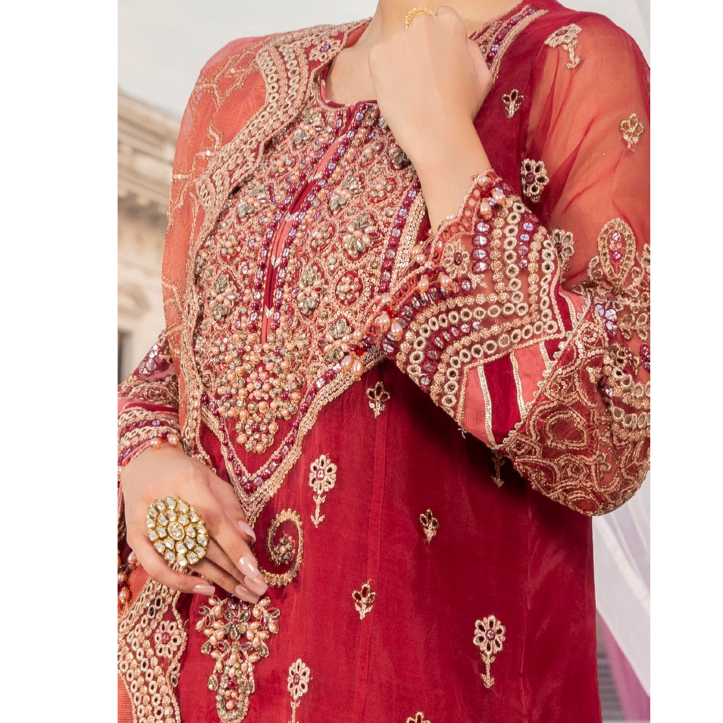 UTT-11 "Jab We Met" Embroidered Luxury festive 3 Pc Pakistani Dress by Traditional Thread