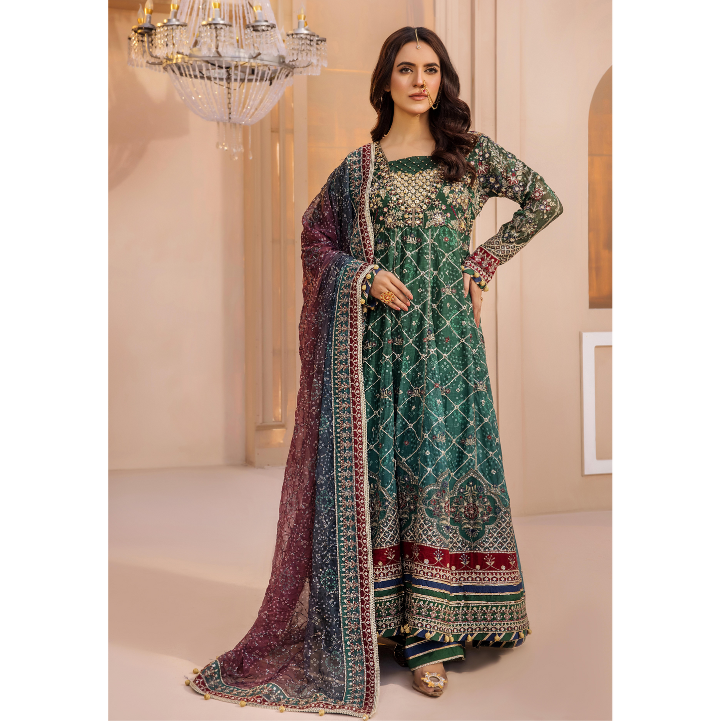 UTT-10 "Chantelle" Embroidered Chiffon Festive Collection by Traditional Thread