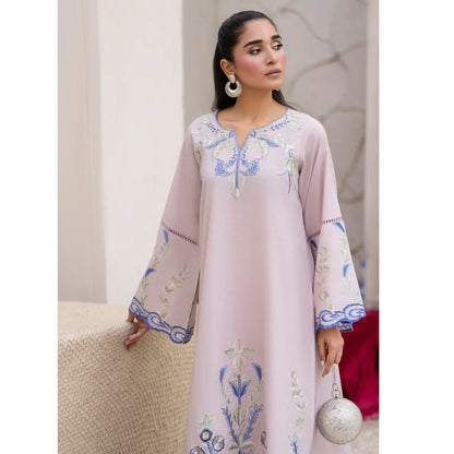 UA-247 Embroidered Cambric Cotton Kaftan Style Co-Ord Set Asian Wear | Umnaa