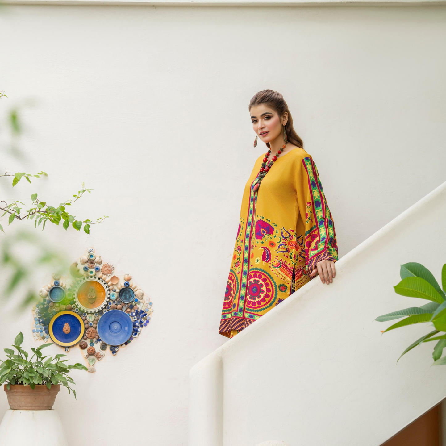 Sëleñe Raw Silk Printed Co-Ords Set by Karma Collection | Ready to Wear Modest fashion Asian