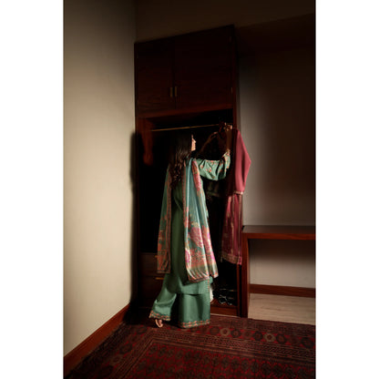 UCA-37 EALA Festive Embroidered Viscose Dress with Printed Silk Dupatta | Women’s Festive Wear Pakistani Designer Outfit by Casuallite