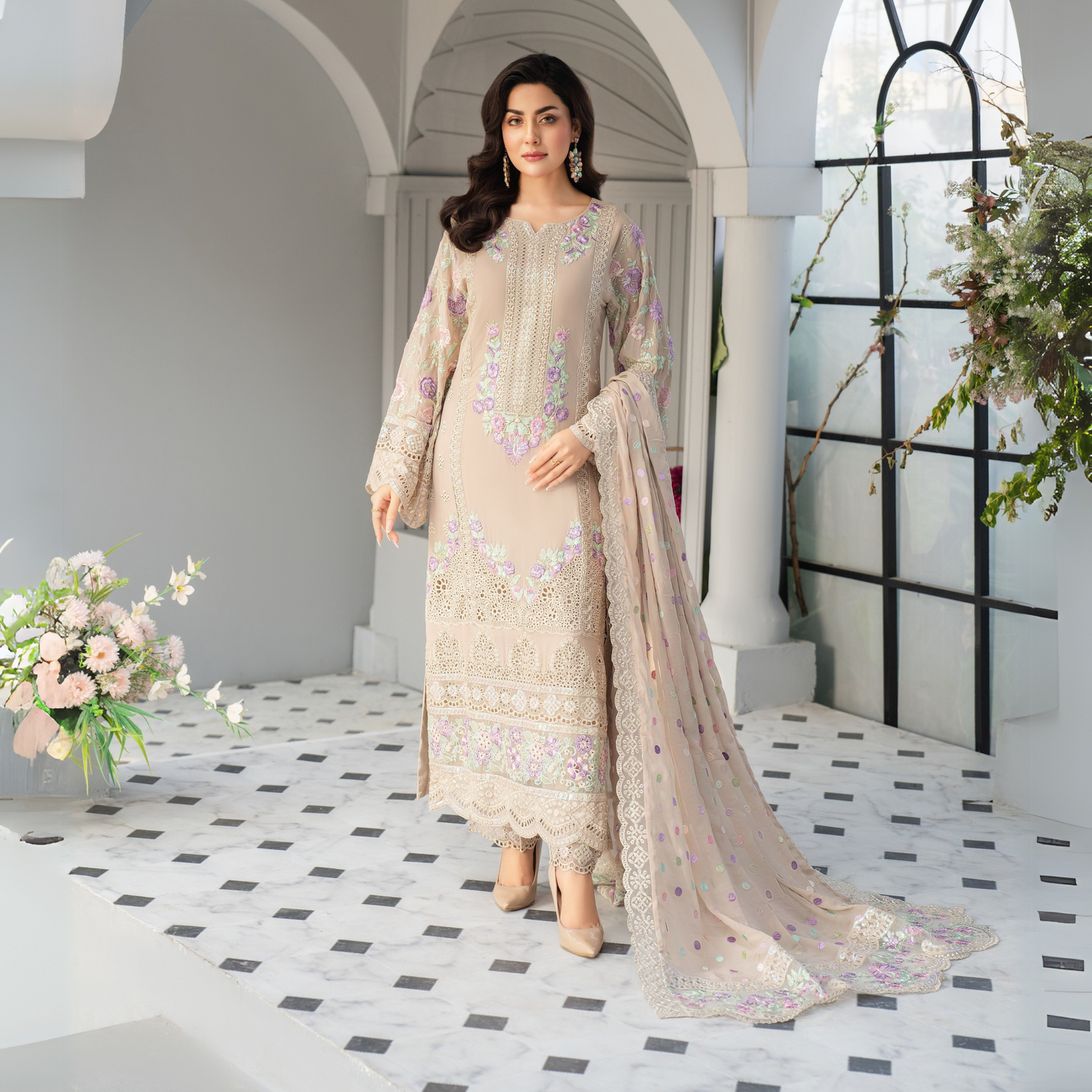 3 Piece Luxury Chiffon Ready to Wear Collection | karma Collection UMKC0901