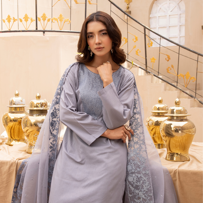 UMS-14 3 Pc Mother & Daughter Luxury Cambric Cotton by Simrans