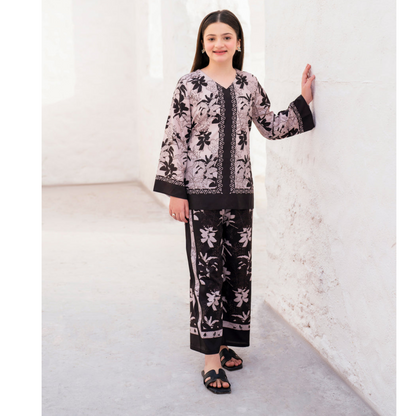 2 Pc Mother & Daughter Pakistani Printed Co-ord Set Collection by Garnet