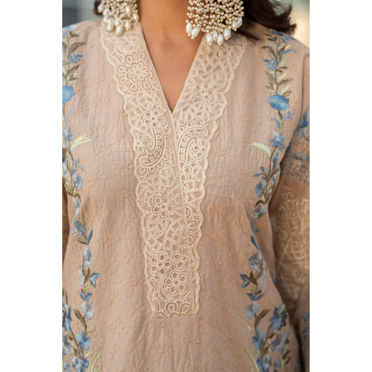 KC-1488 Chikenkari Luxury Cotton Farshi Shalwar 3 Pc Collection | Ready to Wear | Karma Collection