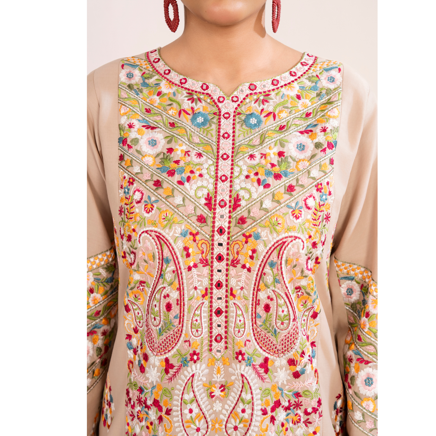 UA-118 Embroidered khaddar Co-Ords set 2 Pc Collection  | Ready to Wear | Umnaa