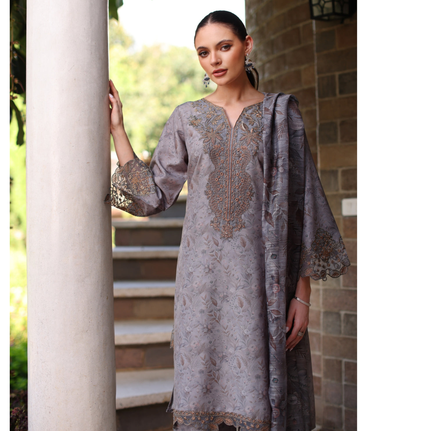 UA-138 Embroidered Printed khaddar Collection by Umnaa | Ready to Wear | Asian Clothes