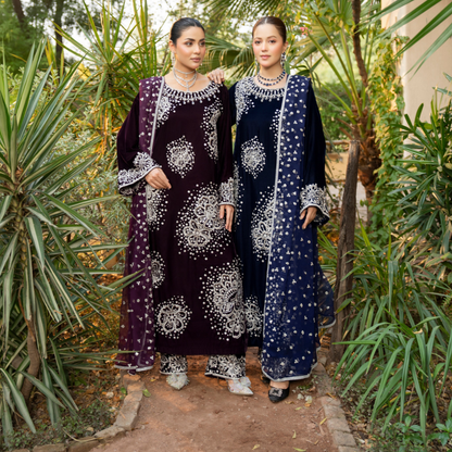 F-491 "Sehar" Embroidered Velvet Collection by Karma Collection
