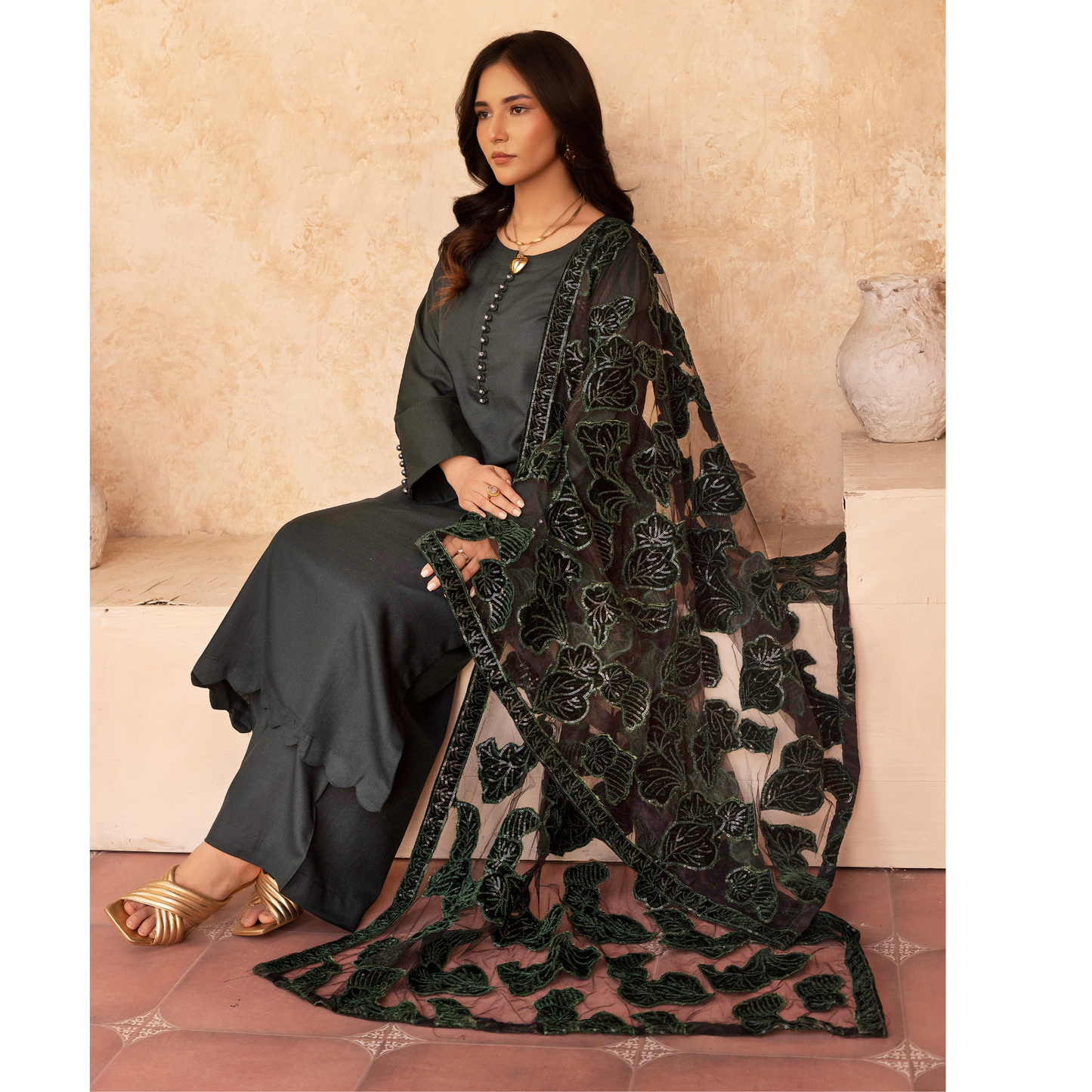 UMS-45 NURA LUX by Simrans Laserkari Dhanak Winter Collection | Ready to Wear | Asian Clothes