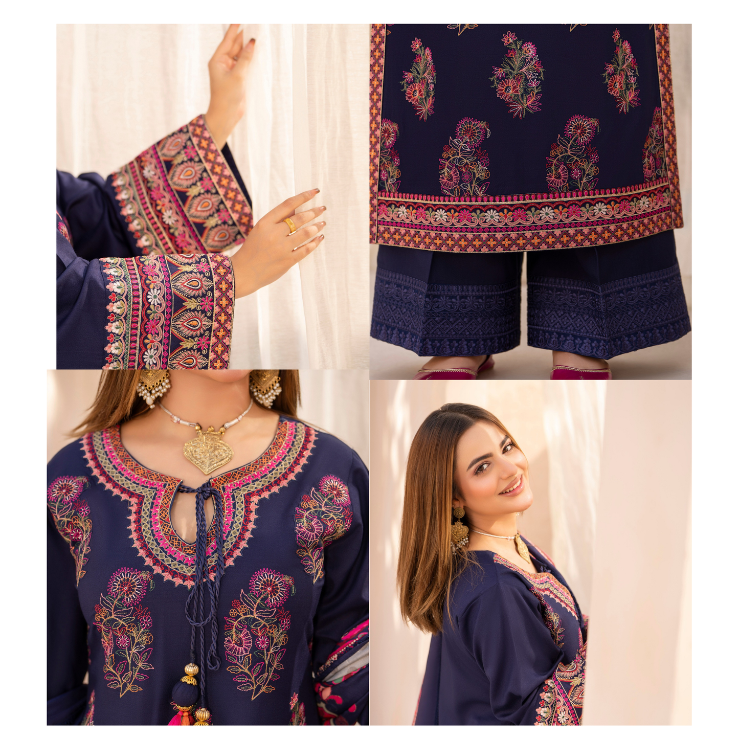"Mishaal" Khat Edition Luxury Embroidered 3 Piece by Karma Collection