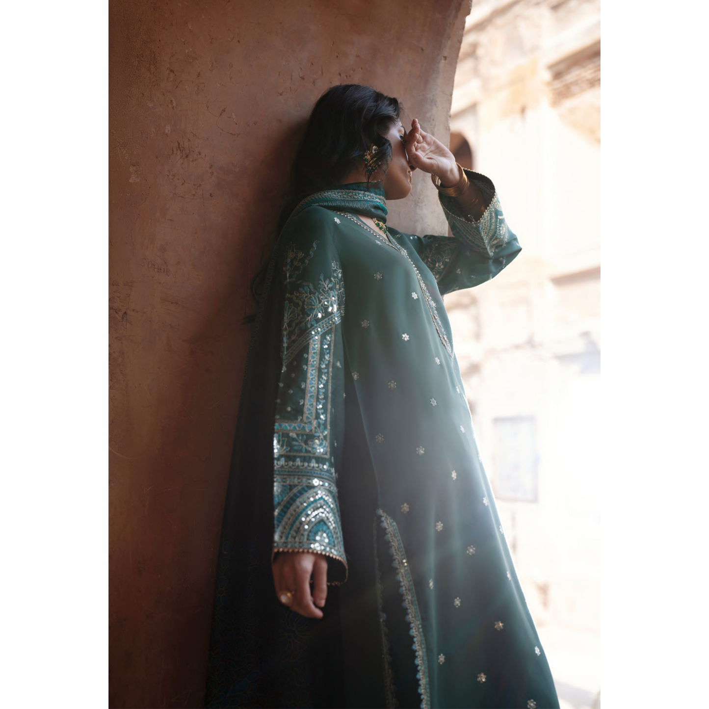 UCA-34 "ISHQIA" Festive Drop Embroidered Viscose Collection by Casuallite