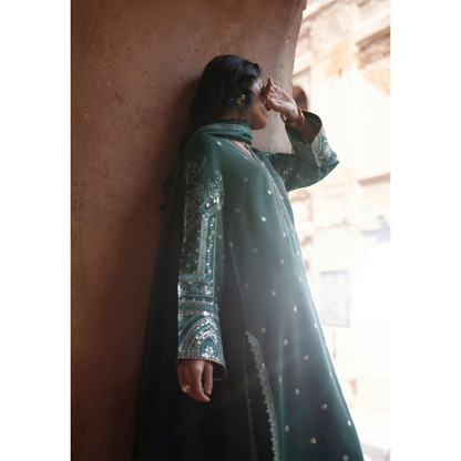 UCA-34 "ISHQIA" Festive Drop Embroidered Viscose Collection by Casuallite