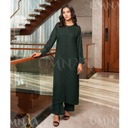 UMS-53 Solid Embroidered Dhanak Co-Ords Set | Ready to Wear | Simrans