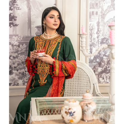 UA-163 Embroidered Linen Festive Collection | Ready by Wear | Pakistani Dress Asian Clothes Umnaa