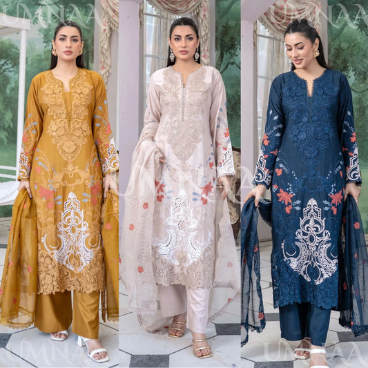 UMRZ-55 Festive Maria.b Lux by Rangz Embroidered Linen Collection