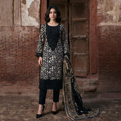 UA-198 Embroidered Printed Poly Silk Lawn Collection by Umnaa | Ready to Wear | Asian Clothes