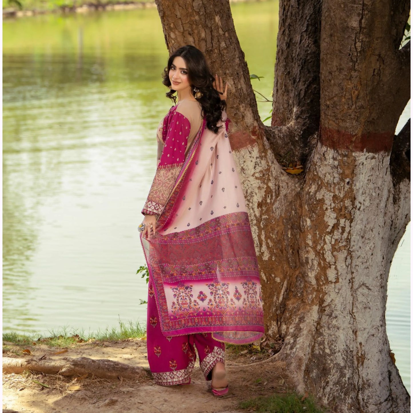 KC-1572 "Sunheri" Embroidered Festive Cambric Cotton Collection by Karma Collection