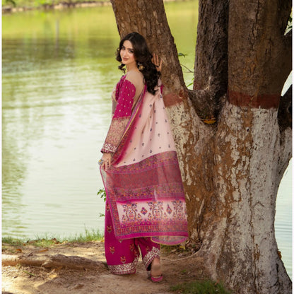 KC-1572 "Sunheri" Embroidered Festive Cambric Cotton Collection by Karma Collection