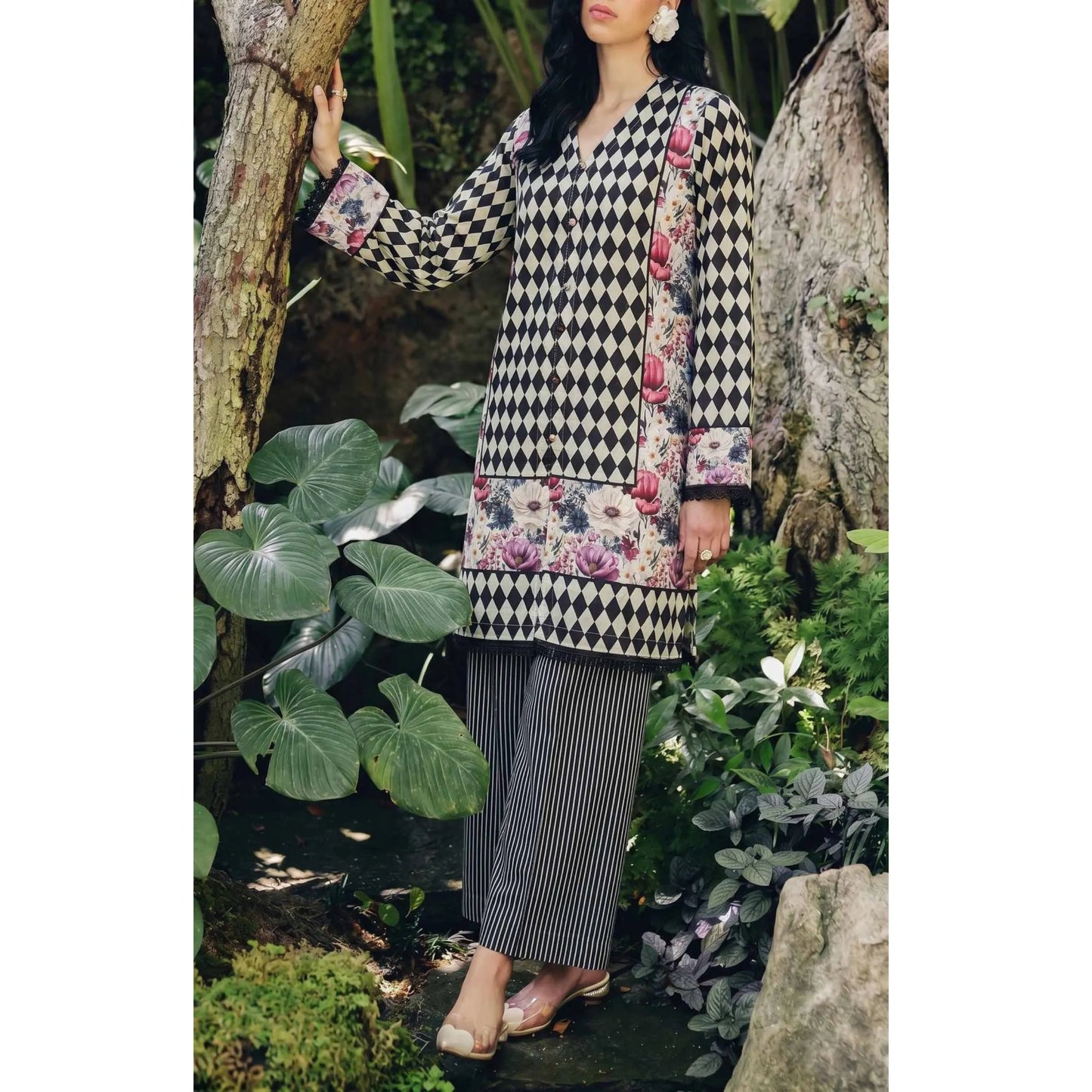 USN-21 Printed Lawn 2 Piece Co-Ord Set for Women | Soft Summer Casual Wear by Saphron