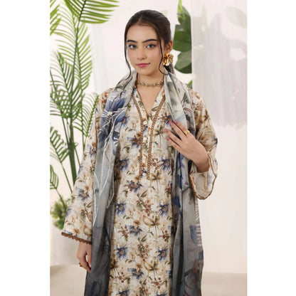 USN-22 Embroidered Chikankari Lawn 3 Piece Summer Collection by saphron | Ready to Wear Pakistani Asian Eastern wear