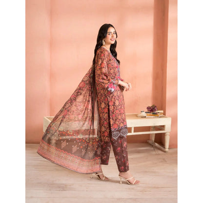 RA-37 Embroidered Printed Lawn Dress with Printed Cotton Silk Dupatta | Women's 3 Piece Summer Suit