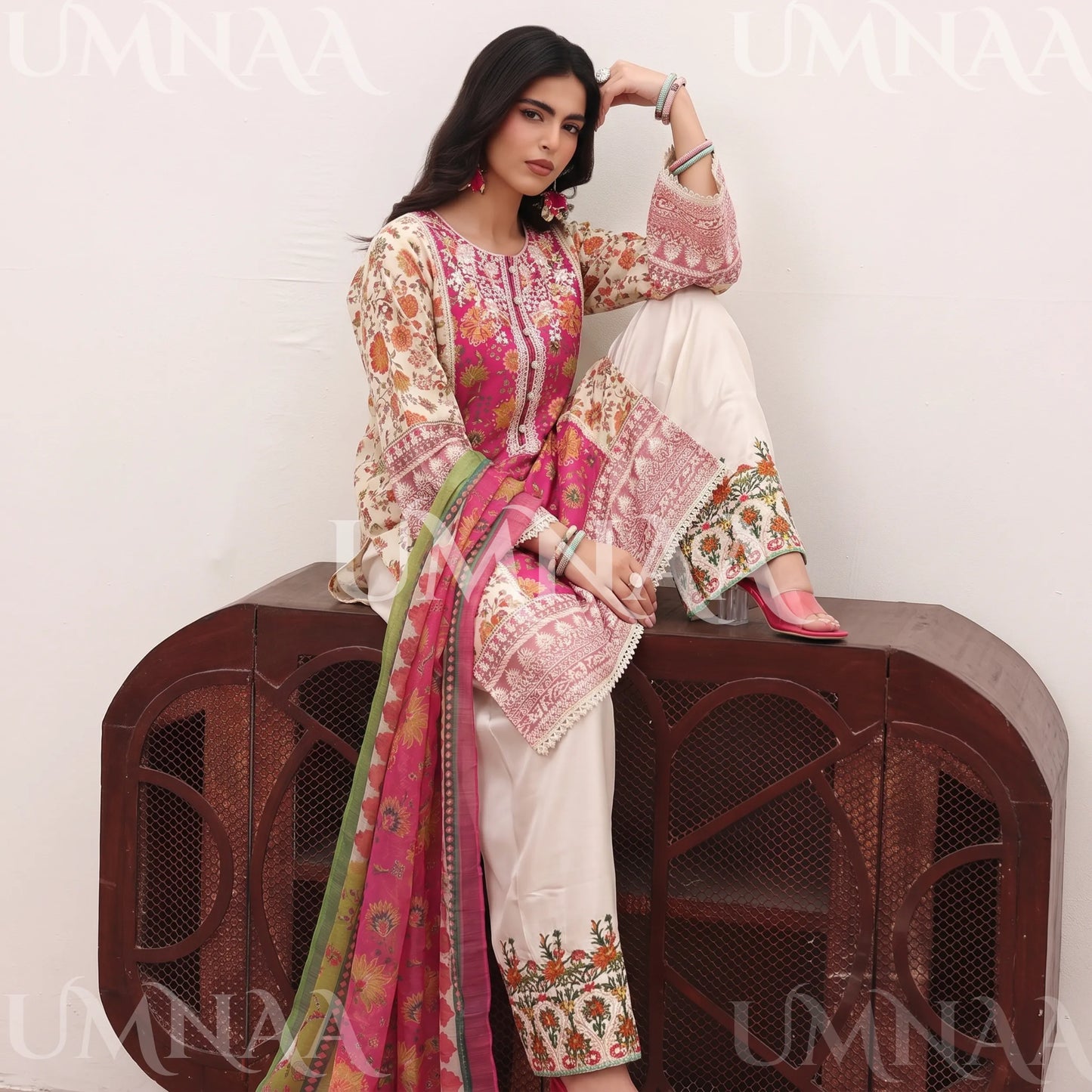 UA-334 Embroidered Viscose 3 Pc Collection Ready to Wear Pakistani Asian clothes by Umnaa