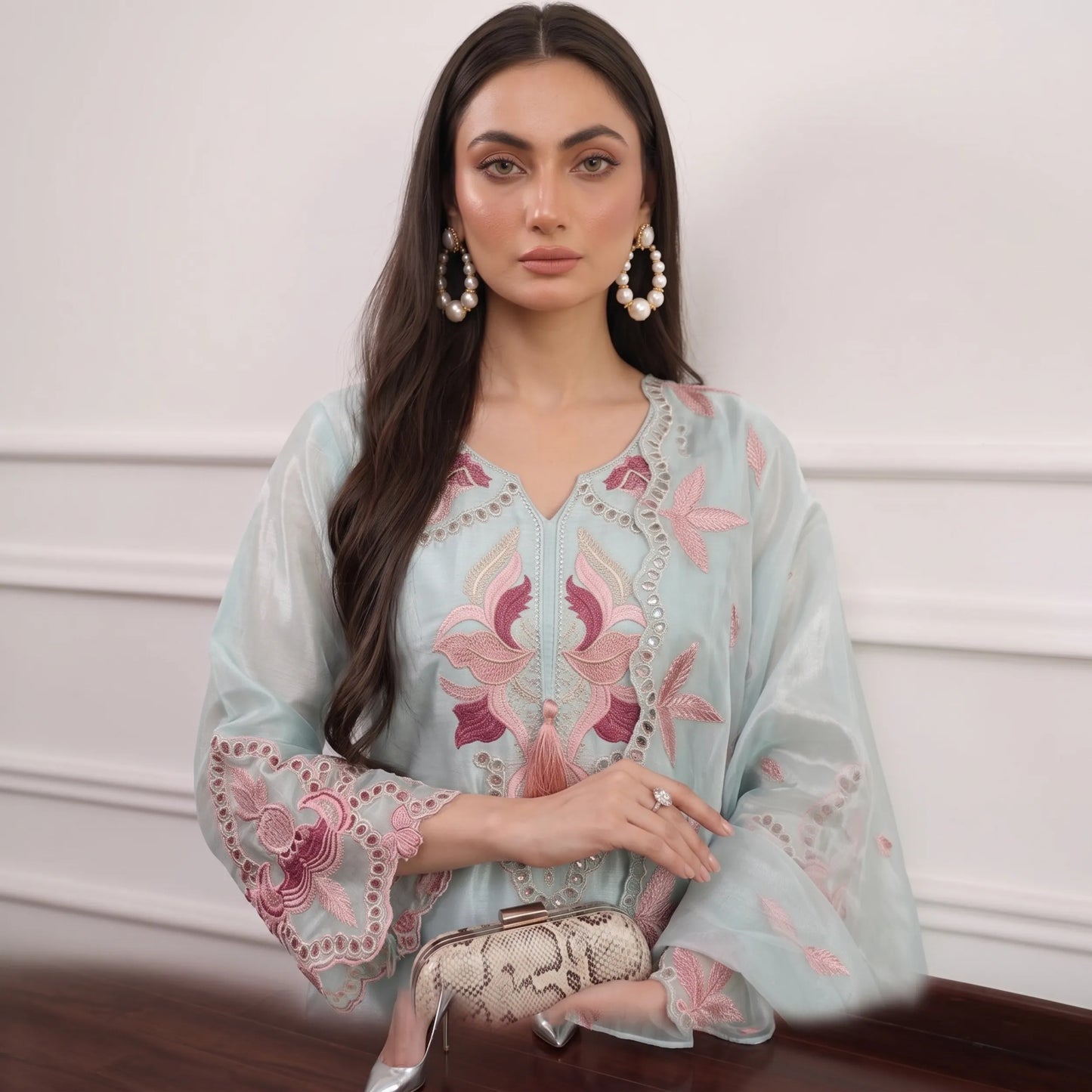UA-264 Embroidered Festive Kaftan Sheesha Silk Collection by Umnaa | Pakistani Trendy Kaftan Asian Clothing