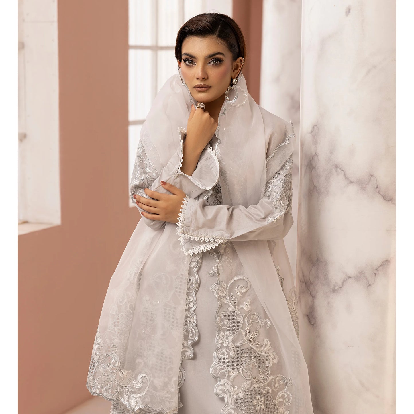 UMS-68 Florence Embroidered Visocse 3 pc Collection | Simrans