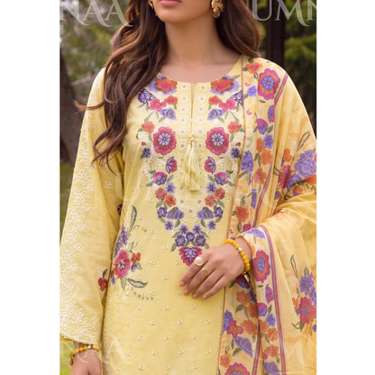 UA-270 Embroidered Cambric Cotton with Tulip Style Shalwar | Umnaa