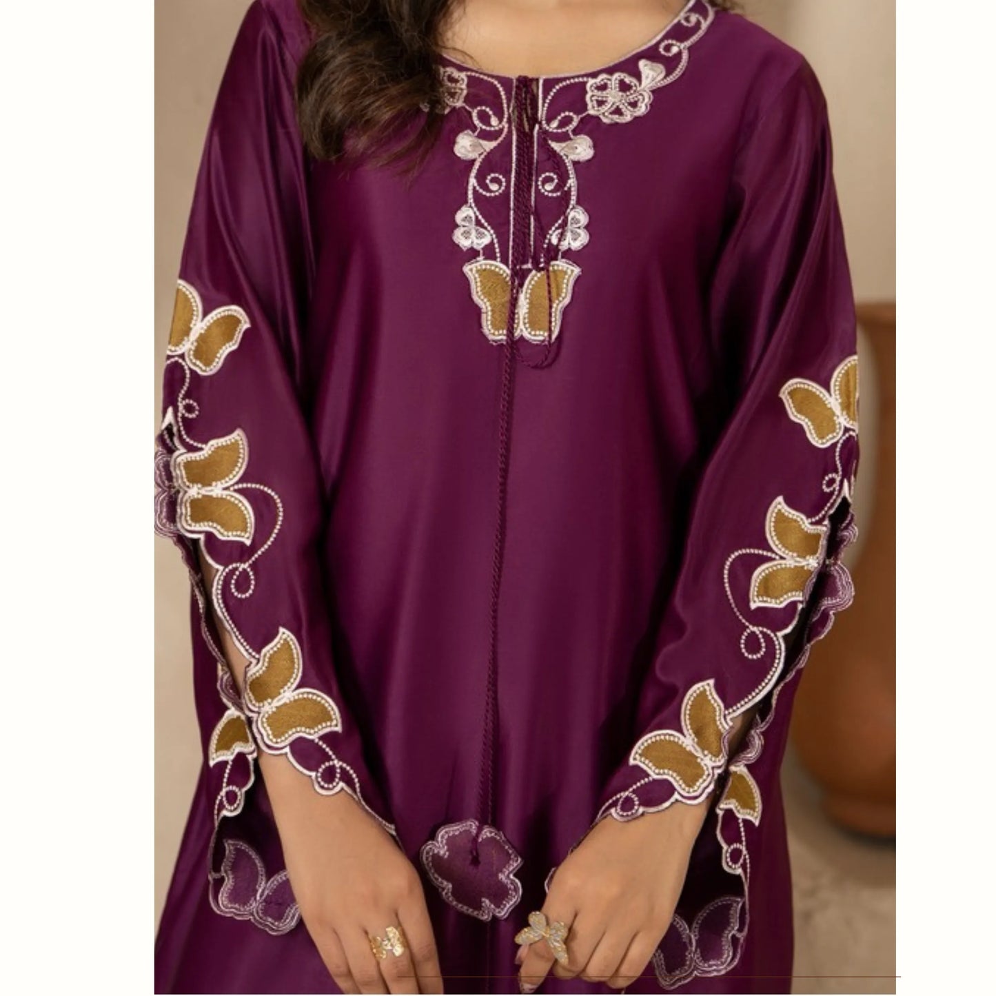 RA-39 Embroidered kaftan 2 Pc - Raniya.h
