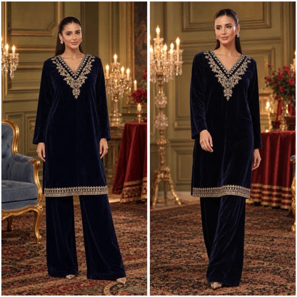 RA-42 Mehr-e-Noor Luxury Velvet Co-Ords | Raniya.h