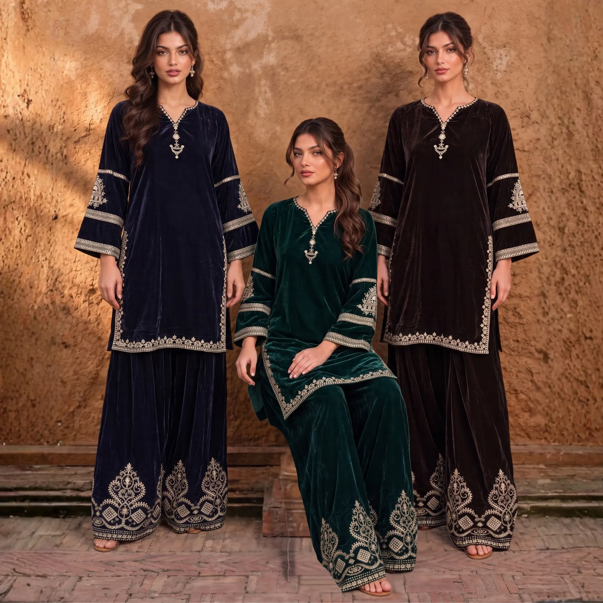 UA-315 Embroidered Farshi Shalwar Cord Set | Umnaa