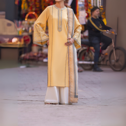 UCA-15 3 Pc Embroidered Cambric Cotton Ready to Wear Eid Collection by Casuallite