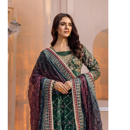UTT-10 "Chantelle" Embroidered Chiffon Festive Collection by Traditional Thread