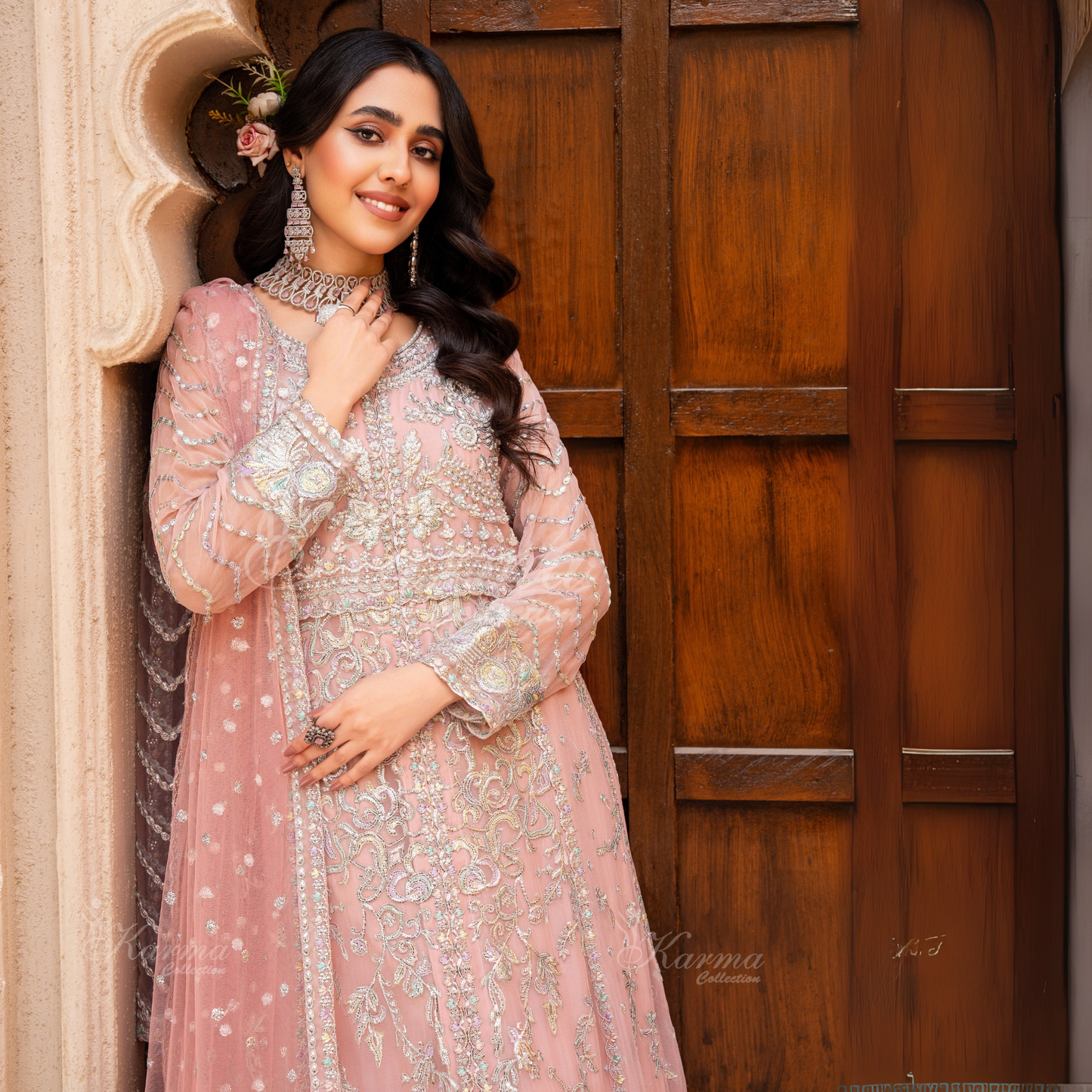 Luxury Embroidered Chiffon Party wear dress  | Wedding Collection | karma Collection | UMKC01201