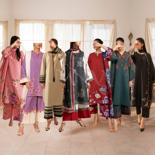 UCA-26 "Gul e Jana" Viscose Silk 3 Pc Collection by Casuallite