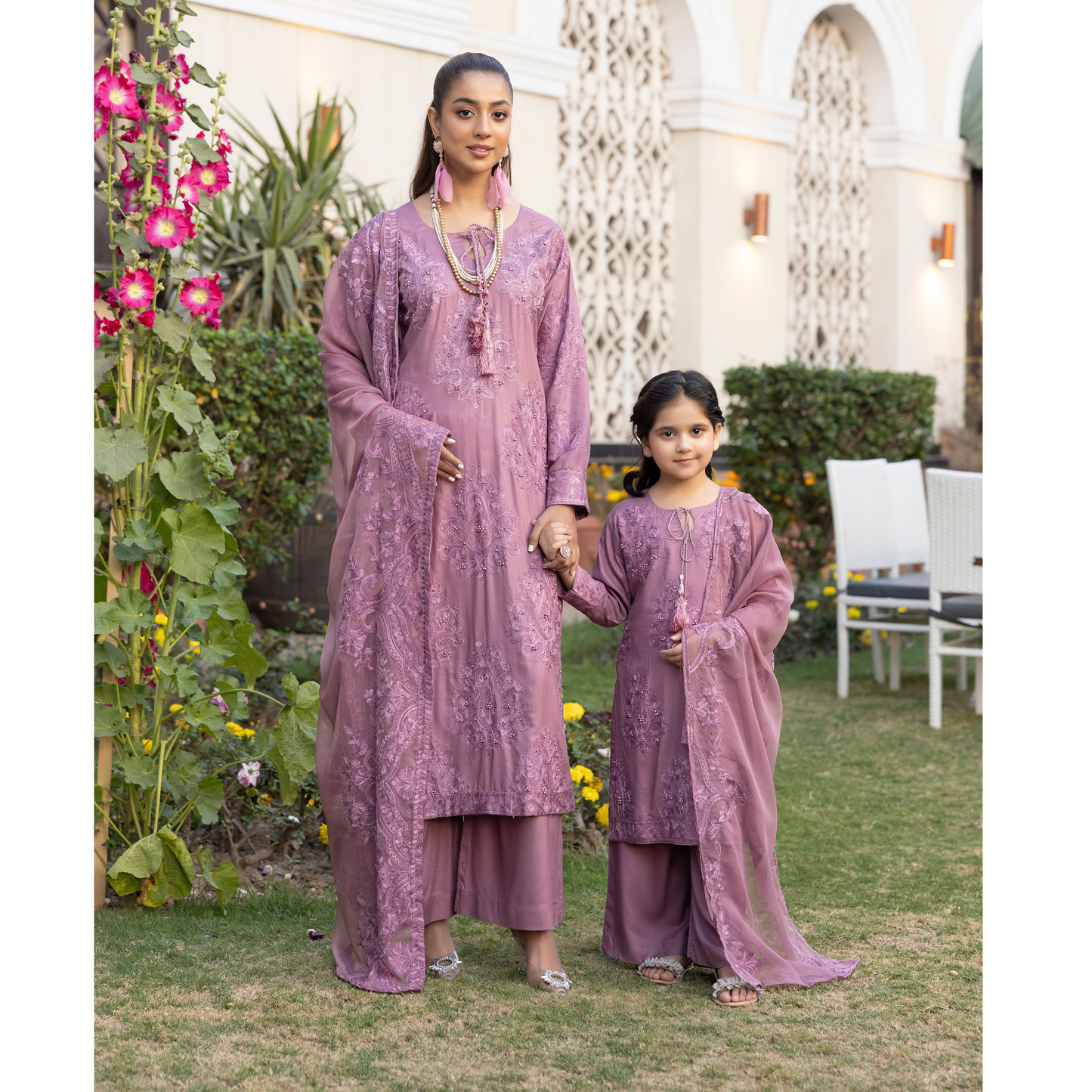 UMS-15 3 Pc Mother & Daughter Luxury Linen Eid Collection by Simrans