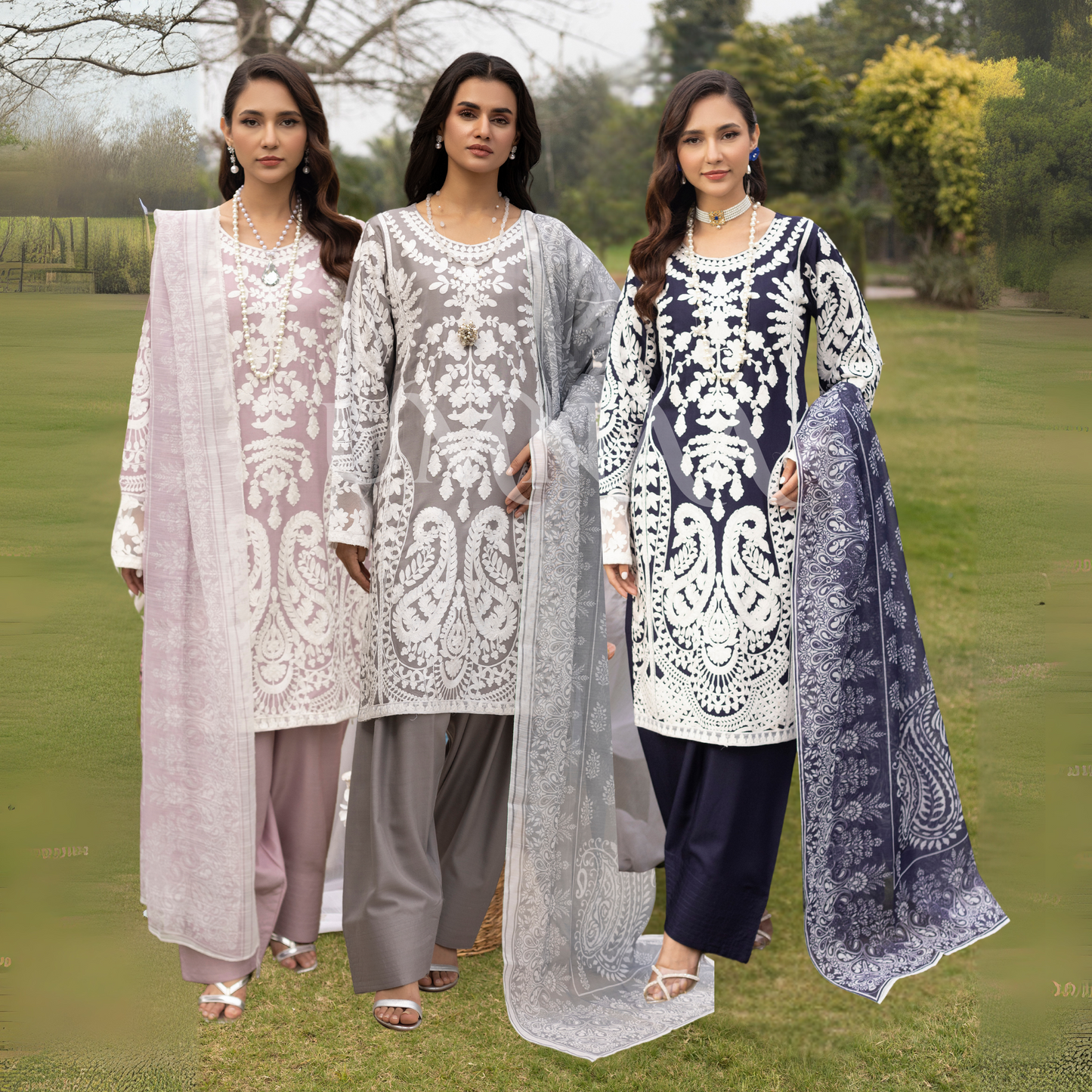 UMS-17 Embroidered Linen Farshi Shalwar kameez 3 Pc Pakistani Dress | Ready to wear | Simrans