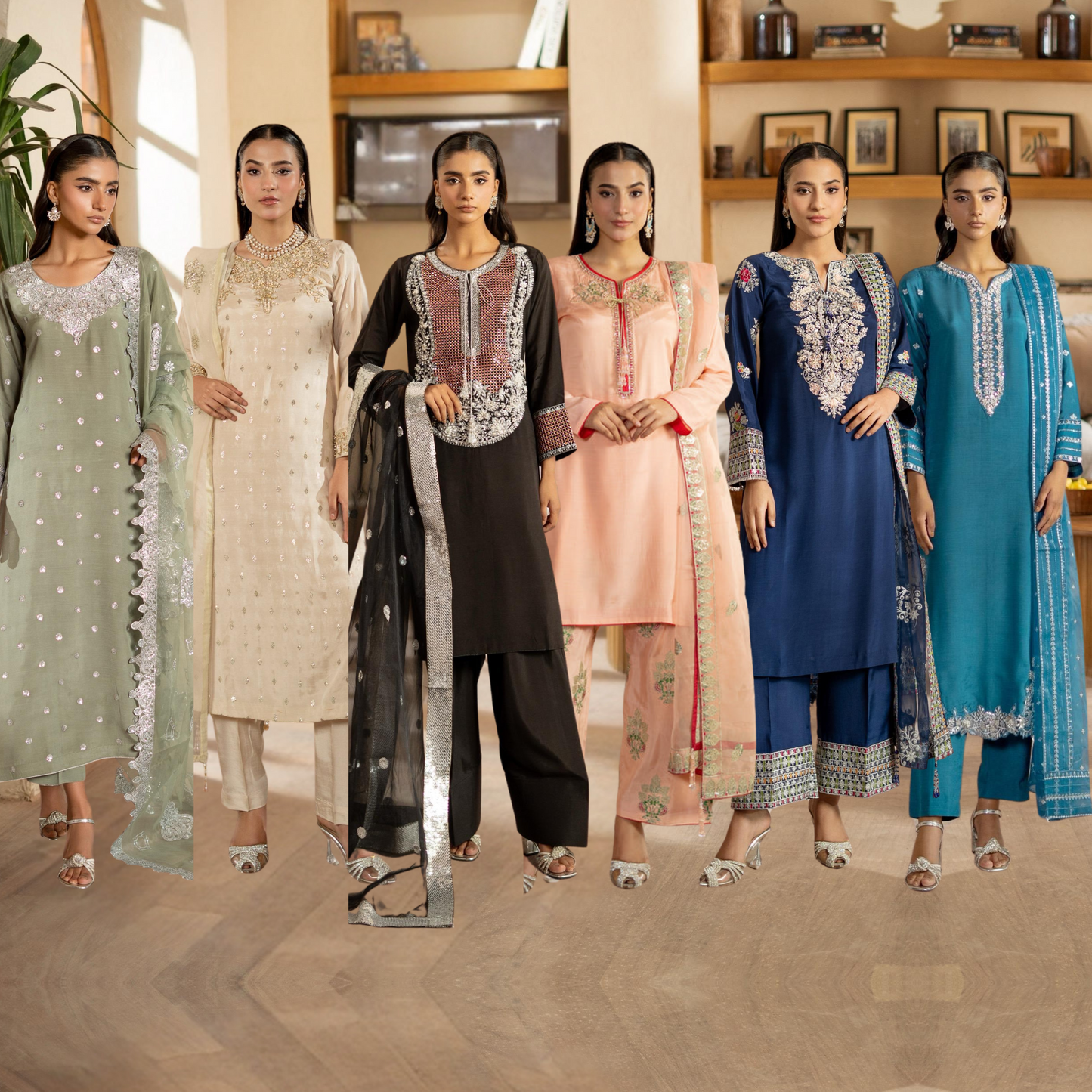 3 Pc Embroidered Raw Silk Farshi Shalwar kameez Pakistani Dress | Ready to wear | Raniya.h URA-14