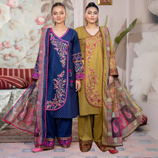 KC-1450 Trendy farshi Shalwar Embroidered Cotton Collection Ready to Wear 3 Pc - Karma Collection